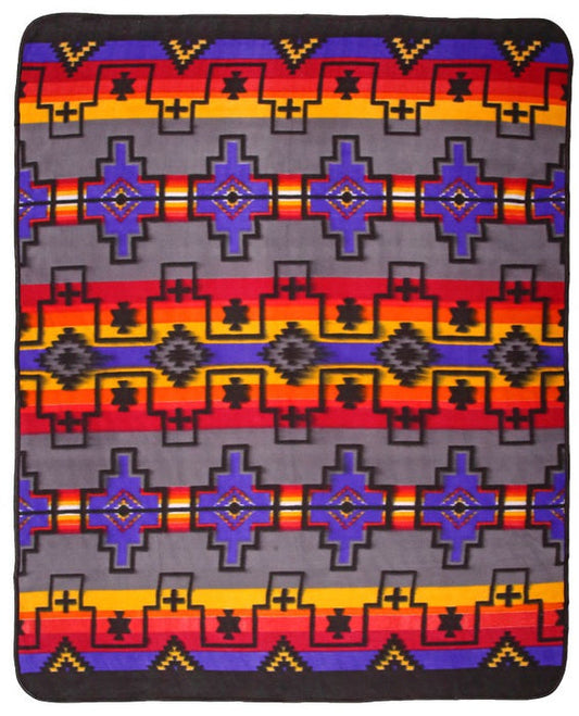 60 x 80 Fleece Tribal Lodge Blanket #2