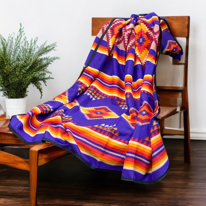 60x80 Fleece Tribal Lodge Blanket